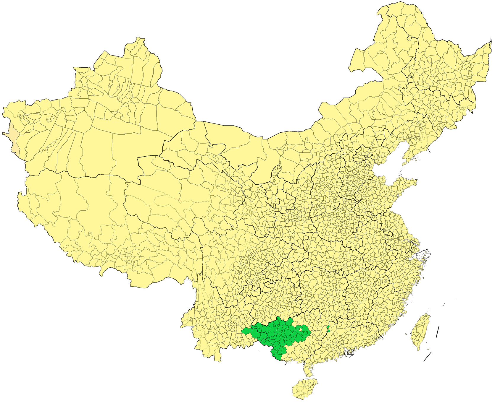 Zhuang Ethnic Map